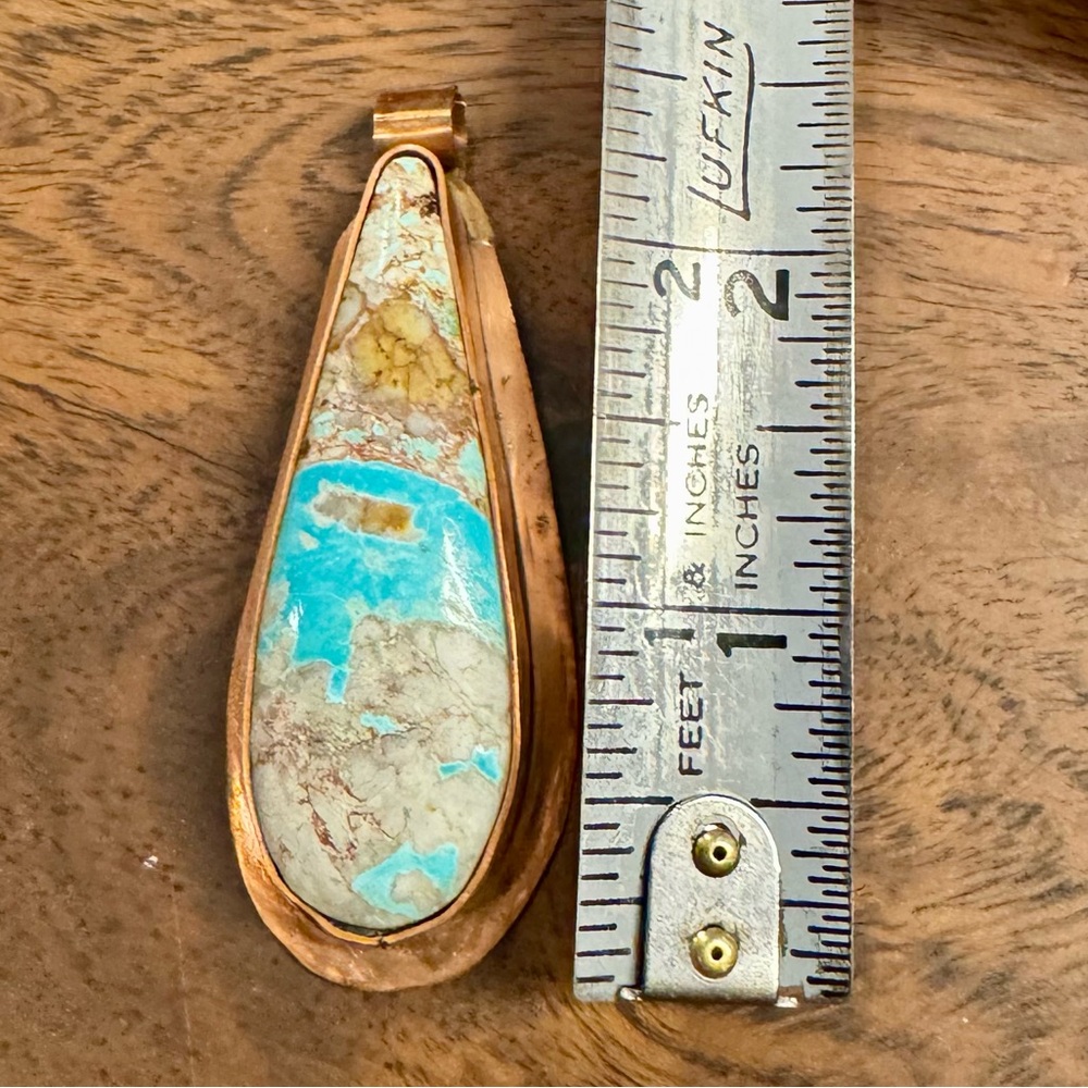 Handcrafted Turquoise And Copper Statement Piece … - image 5